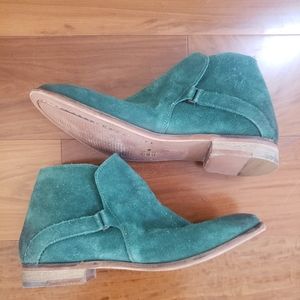 Free People Green Leathe Booties